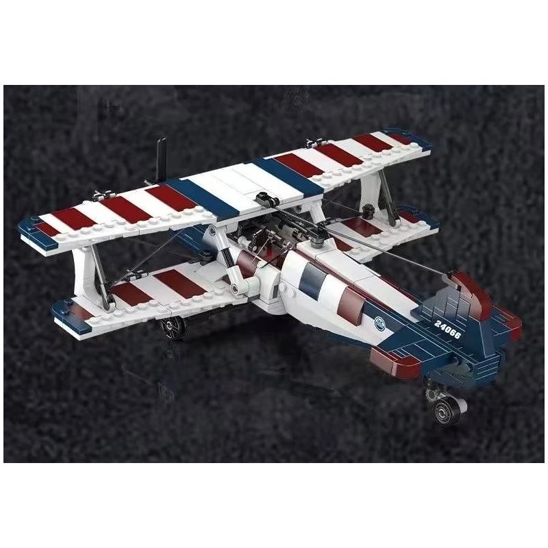 MouldKing 24066 Mould King 24066 MÁY BAY ĐUA XE ĐẨY BIPLANE AMERICAN bộ đồ chơi xếp lắp ráp ghép mô hình City RACING BIPLANE AMERICAN STYLE Thành Phố 540 khối