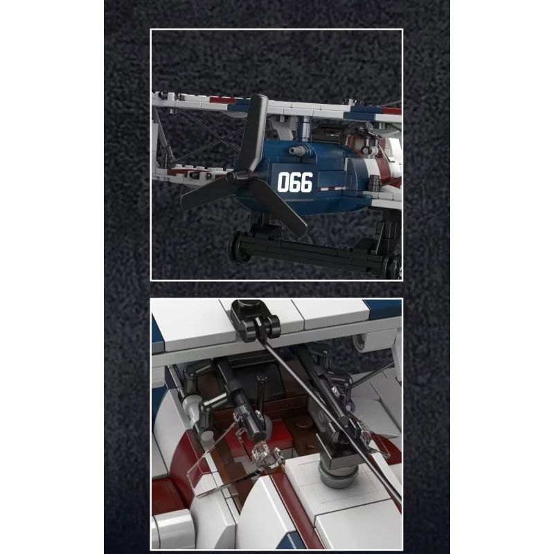 MouldKing 24066 Mould King 24066 MÁY BAY ĐUA XE ĐẨY BIPLANE AMERICAN bộ đồ chơi xếp lắp ráp ghép mô hình City RACING BIPLANE AMERICAN STYLE Thành Phố 540 khối