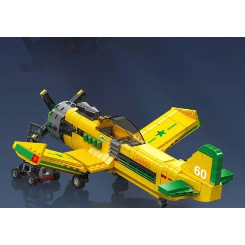 MouldKing 24060 Mould King 24060 MÁY BAY ĐUA CÁNH QUẠT BRAZIL bộ đồ chơi xếp lắp ráp ghép mô hình City BRAZILIAN PROPELLER-DRIVEN RACING AIRCRAFT Thành Phố 562 khối