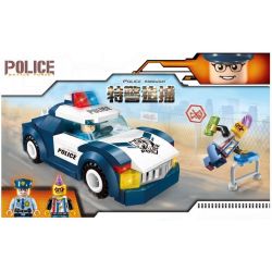 Enlighten 1901 Qman 1901 non  TRỐN THOÁT KHỎI XE CẢNH SÁT bộ đồ chơi xếp lắp ráp ghép mô hình Police POLICE BATTLE FORCE RACING 111 khối
