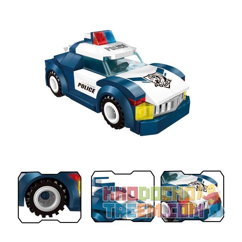 Enlighten 1901 Qman 1901 non  TRỐN THOÁT KHỎI XE CẢNH SÁT bộ đồ chơi xếp lắp ráp ghép mô hình Police POLICE BATTLE FORCE RACING 111 khối