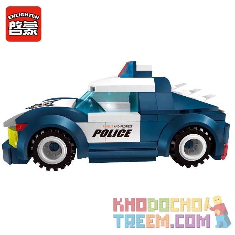 Enlighten 1901 Qman 1901 non  TRỐN THOÁT KHỎI XE CẢNH SÁT bộ đồ chơi xếp lắp ráp ghép mô hình Police POLICE BATTLE FORCE RACING 111 khối
