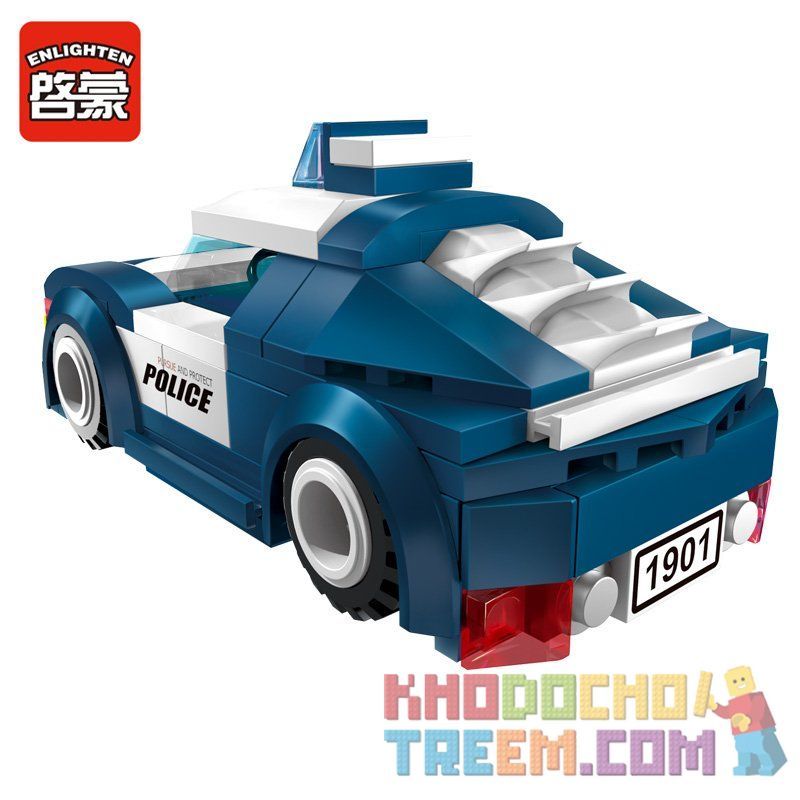 Enlighten 1901 Qman 1901 non  TRỐN THOÁT KHỎI XE CẢNH SÁT bộ đồ chơi xếp lắp ráp ghép mô hình Police POLICE BATTLE FORCE RACING 111 khối