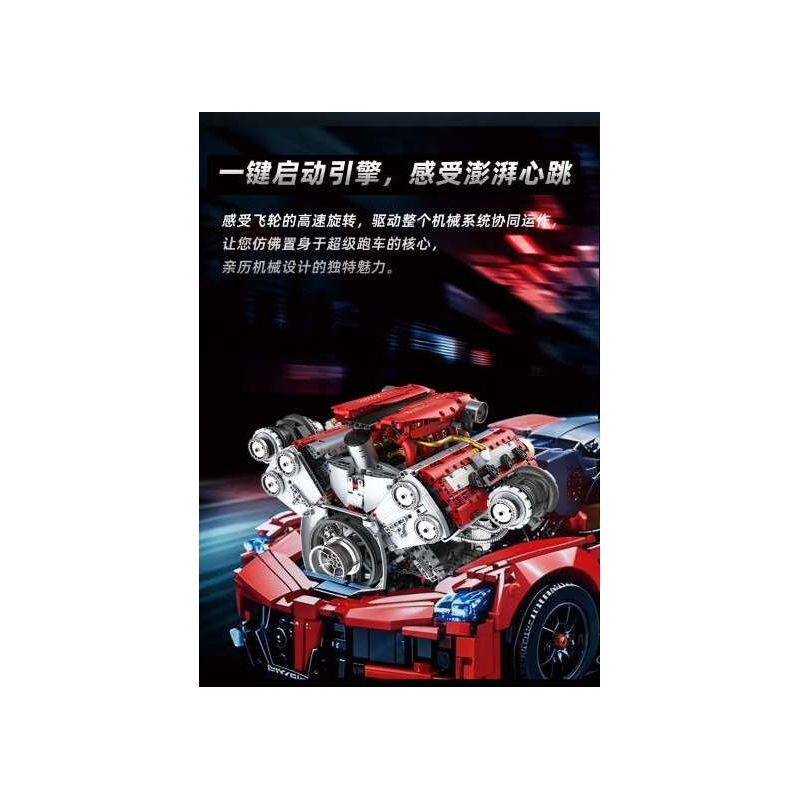 KAIXING K96204 96204 ĐỘNG CƠ SIÊU XE MÔ PHỎNG bộ đồ chơi xếp lắp ráp ghép mô hình Technic SUPERCAR V8 ENGINE Kỹ Thuật Công Nghệ Cao Mô Hình Phương Tiện 3201 khối