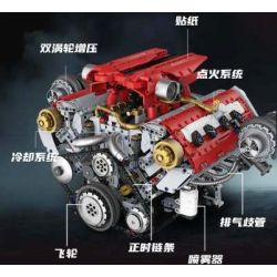 KAIXING K96204 96204 ĐỘNG CƠ SIÊU XE MÔ PHỎNG bộ đồ chơi xếp lắp ráp ghép mô hình Technic SUPERCAR V8 ENGINE Kỹ Thuật Công Nghệ Cao Mô Hình Phương Tiện 3201 khối