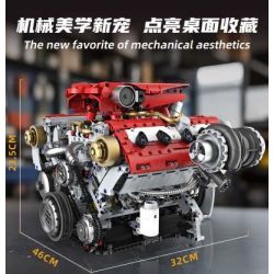 KAIXING K96204 96204 ĐỘNG CƠ SIÊU XE MÔ PHỎNG bộ đồ chơi xếp lắp ráp ghép mô hình Technic SUPERCAR V8 ENGINE Kỹ Thuật Công Nghệ Cao Mô Hình Phương Tiện 3201 khối