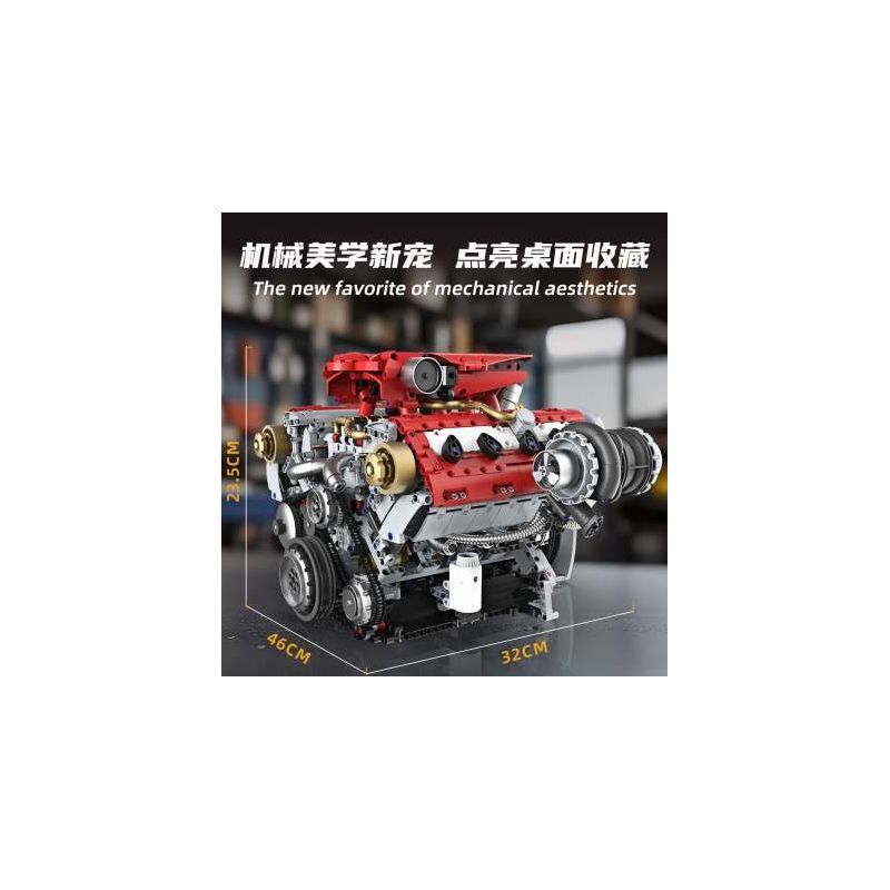 KAIXING K96204 96204 ĐỘNG CƠ SIÊU XE MÔ PHỎNG bộ đồ chơi xếp lắp ráp ghép mô hình Technic SUPERCAR V8 ENGINE Kỹ Thuật Công Nghệ Cao Mô Hình Phương Tiện 3201 khối
