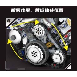 KAIXING K96204 96204 ĐỘNG CƠ SIÊU XE MÔ PHỎNG bộ đồ chơi xếp lắp ráp ghép mô hình Technic SUPERCAR V8 ENGINE Kỹ Thuật Công Nghệ Cao Mô Hình Phương Tiện 3201 khối