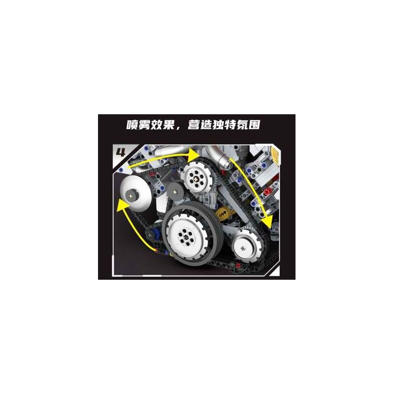 KAIXING K96204 96204 ĐỘNG CƠ SIÊU XE MÔ PHỎNG bộ đồ chơi xếp lắp ráp ghép mô hình Technic SUPERCAR V8 ENGINE Kỹ Thuật Công Nghệ Cao Mô Hình Phương Tiện 3201 khối