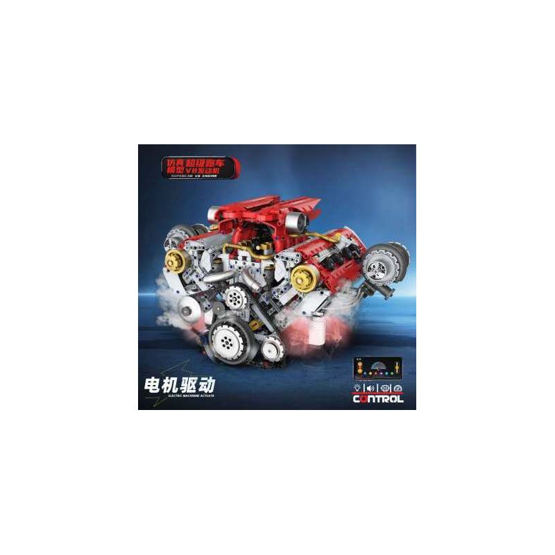KAIXING K96204 96204 ĐỘNG CƠ SIÊU XE MÔ PHỎNG bộ đồ chơi xếp lắp ráp ghép mô hình Technic SUPERCAR V8 ENGINE Kỹ Thuật Công Nghệ Cao Mô Hình Phương Tiện 3201 khối