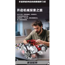 KAIXING K96204 96204 ĐỘNG CƠ SIÊU XE MÔ PHỎNG bộ đồ chơi xếp lắp ráp ghép mô hình Technic SUPERCAR V8 ENGINE Kỹ Thuật Công Nghệ Cao Mô Hình Phương Tiện 3201 khối