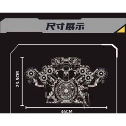 KAIXING K96204 96204 ĐỘNG CƠ SIÊU XE MÔ PHỎNG bộ đồ chơi xếp lắp ráp ghép mô hình Technic SUPERCAR V8 ENGINE Kỹ Thuật Công Nghệ Cao Mô Hình Phương Tiện 3201 khối