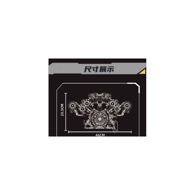 KAIXING K96204 96204 ĐỘNG CƠ SIÊU XE MÔ PHỎNG bộ đồ chơi xếp lắp ráp ghép mô hình Technic SUPERCAR V8 ENGINE Kỹ Thuật Công Nghệ Cao Mô Hình Phương Tiện 3201 khối