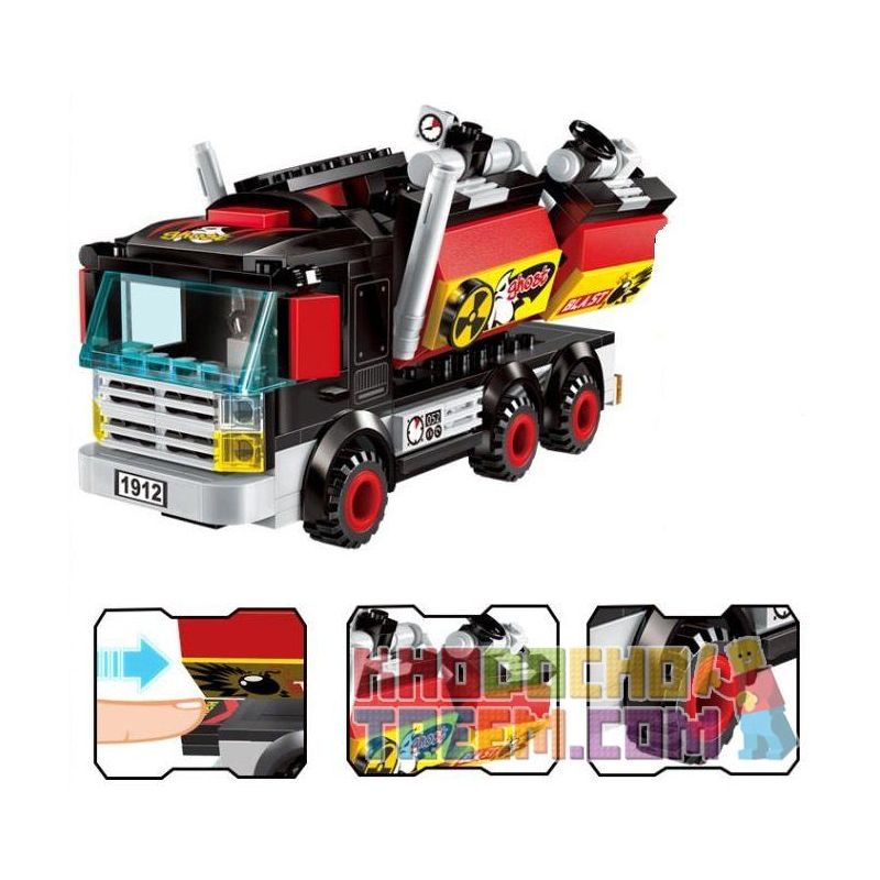 Enlighten 1912 Qman 1912 non  KHỦNG BỐ BẰNG XE TẢI bộ đồ chơi xếp lắp ráp ghép mô hình Police POLICE BATTLE FORCE THE ASSAULT Cảnh Sát 292 khối