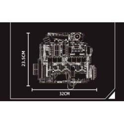 KAIXING K96204 96204 ĐỘNG CƠ SIÊU XE MÔ PHỎNG bộ đồ chơi xếp lắp ráp ghép mô hình Technic SUPERCAR V8 ENGINE Kỹ Thuật Công Nghệ Cao Mô Hình Phương Tiện 3201 khối