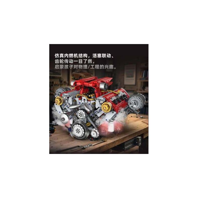 KAIXING K96204 96204 ĐỘNG CƠ SIÊU XE MÔ PHỎNG bộ đồ chơi xếp lắp ráp ghép mô hình Technic SUPERCAR V8 ENGINE Kỹ Thuật Công Nghệ Cao Mô Hình Phương Tiện 3201 khối
