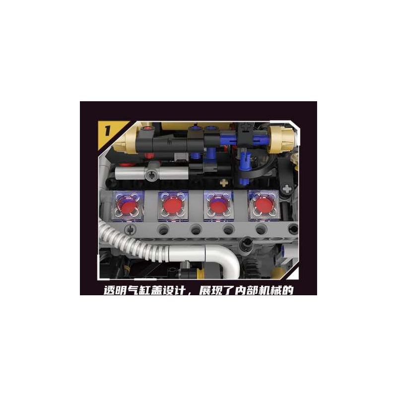 KAIXING K96210 96210 ĐỘNG CƠ SIÊU XE MÔ PHỎNG bộ đồ chơi xếp lắp ráp ghép mô hình Technic SUPERCAR V8 ENGINE Kỹ Thuật Công Nghệ Cao Mô Hình Phương Tiện 1394 khối