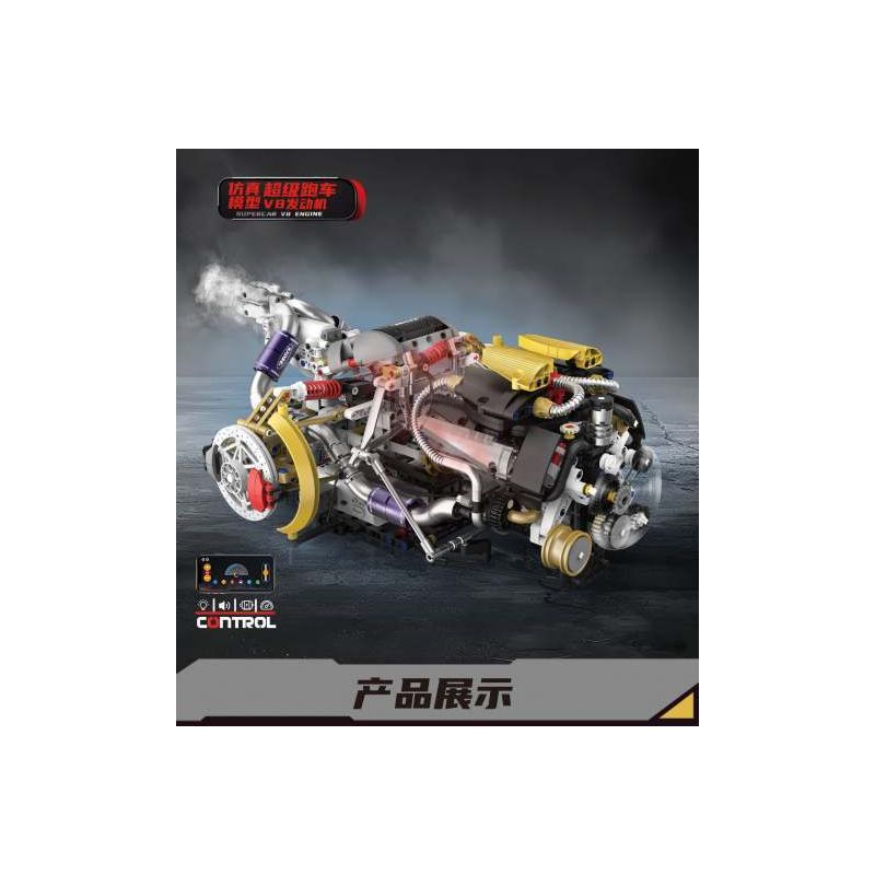 KAIXING K96210 96210 ĐỘNG CƠ SIÊU XE MÔ PHỎNG bộ đồ chơi xếp lắp ráp ghép mô hình Technic SUPERCAR V8 ENGINE Kỹ Thuật Công Nghệ Cao Mô Hình Phương Tiện 1394 khối
