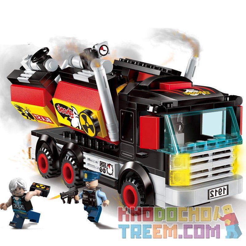 Enlighten 1912 Qman 1912 non  KHỦNG BỐ BẰNG XE TẢI bộ đồ chơi xếp lắp ráp ghép mô hình Police POLICE BATTLE FORCE THE ASSAULT Cảnh Sát 292 khối