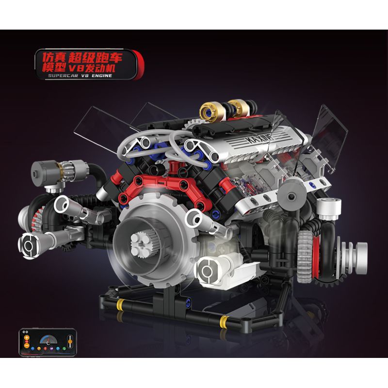 KAIXING K96212 96212 ĐỘNG CƠ SIÊU XE MÔ PHỎNG bộ đồ chơi xếp lắp ráp ghép mô hình Technic SUPERCAR V8 ENGINE Kỹ Thuật Công Nghệ Cao Mô Hình Phương Tiện 664 khối