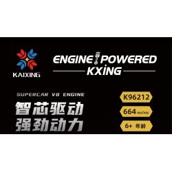 KAIXING K96212 96212 ĐỘNG CƠ SIÊU XE MÔ PHỎNG bộ đồ chơi xếp lắp ráp ghép mô hình Technic SUPERCAR V8 ENGINE Kỹ Thuật Công Nghệ Cao Mô Hình Phương Tiện 664 khối