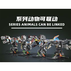 KAIYU KEEYEE WORLD K96220 96220 MÁY MÓC BIONIC TYRANNOSAURUS bộ đồ chơi xếp lắp ráp ghép mô hình BIONIC CYBORG TYRANNOSAURUS REX