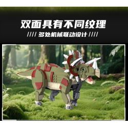 KAIYU KEEYEE WORLD K96221 96221 MÁY MÓC BIONIC TRICERATOPS bộ đồ chơi xếp lắp ráp ghép mô hình