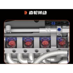 KAIYU KEEYEE WORLD K96213 96213 ĐỘNG CƠ SIÊU XE MÔ PHỎNG bộ đồ chơi xếp lắp ráp ghép mô hình Technic SUPERCAR V8 ENGINE Kỹ Thuật Công Nghệ Cao Mô Hình Phương Tiện 770 khối