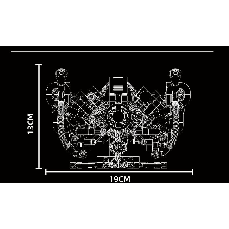 KAIYU KEEYEE WORLD K96213 96213 ĐỘNG CƠ SIÊU XE MÔ PHỎNG bộ đồ chơi xếp lắp ráp ghép mô hình Technic SUPERCAR V8 ENGINE Kỹ Thuật Công Nghệ Cao Mô Hình Phương Tiện 770 khối