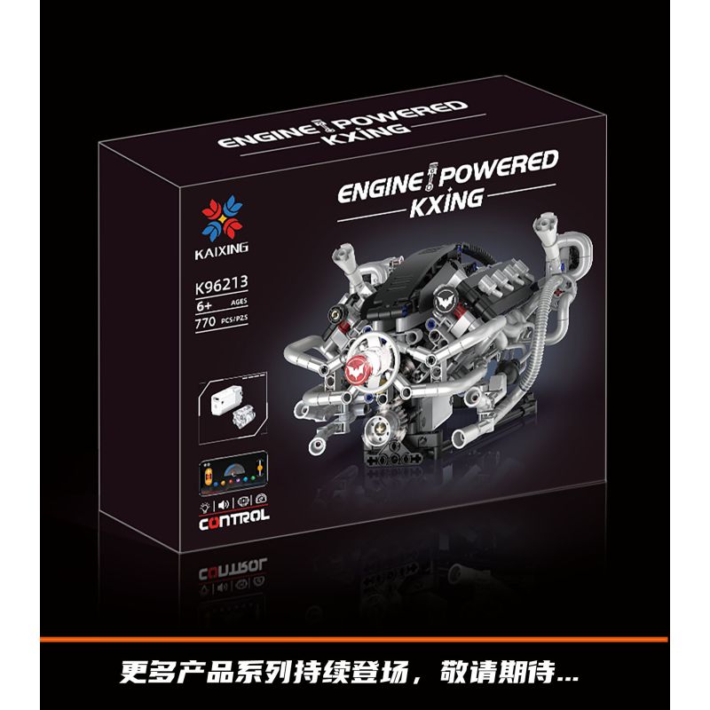KAIYU KEEYEE WORLD K96213 96213 ĐỘNG CƠ SIÊU XE MÔ PHỎNG bộ đồ chơi xếp lắp ráp ghép mô hình Technic SUPERCAR V8 ENGINE Kỹ Thuật Công Nghệ Cao Mô Hình Phương Tiện 770 khối