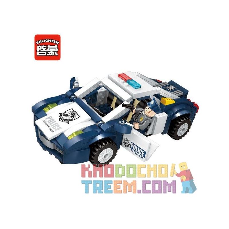 Enlighten 1910 Qman 1910 non  TẤN CÔNG XE CẢNH SÁT BẰNG ROCKET bộ đồ chơi xếp lắp ráp ghép mô hình Police POLICE BATTLE FORCE TRUE DETECTIVE 303 khối