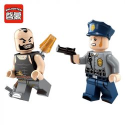 Enlighten 1910 Qman 1910 non  TẤN CÔNG XE CẢNH SÁT BẰNG ROCKET bộ đồ chơi xếp lắp ráp ghép mô hình Police POLICE BATTLE FORCE TRUE DETECTIVE 303 khối