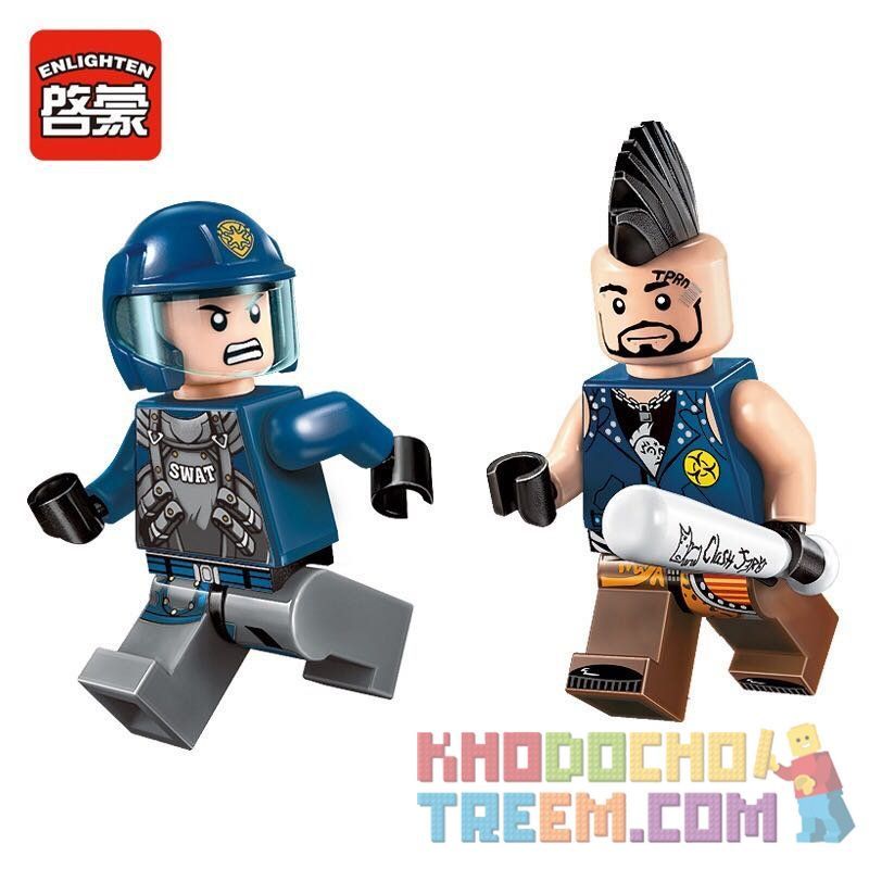 Enlighten 1908 Qman 1908 non  XE MÁY TUẦN TRA 4 BÁNH bộ đồ chơi xếp lắp ráp ghép mô hình Police POLICE BATTLE FORCE THE Cảnh Sát 139 khối