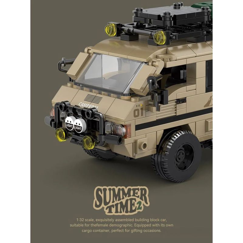 Pinbo PB8823 Summer Time 2 Xếp hình lắp ráp ghép mô hình Camper Delica L300 mùa hè