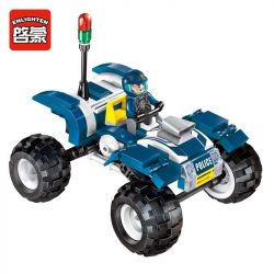 Enlighten 1908 Qman 1908 non  XE MÁY TUẦN TRA 4 BÁNH bộ đồ chơi xếp lắp ráp ghép mô hình Police POLICE BATTLE FORCE THE Cảnh Sát 139 khối