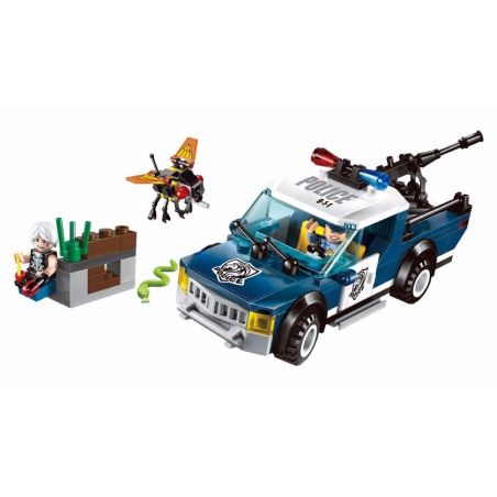 Enlighten 1907 Qman 1907 non  PHỤC KÍCH XE CẢNH SÁT BẰNG BOM BAY bộ đồ chơi xếp lắp ráp ghép mô hình Police POLICE BATTLE FORCE THE STRIKE 186 khối