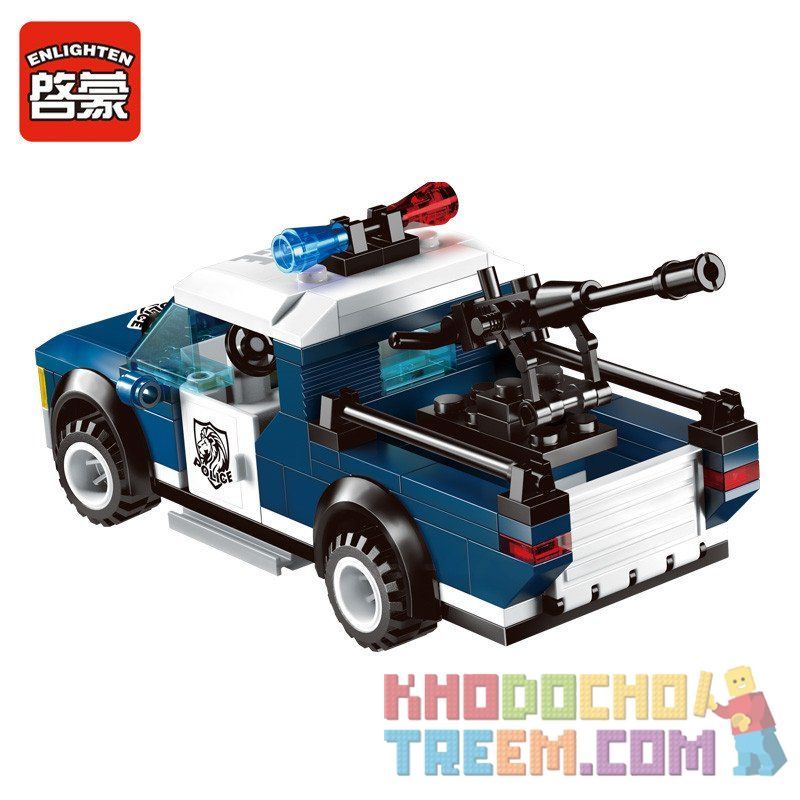 Enlighten 1907 Qman 1907 non  PHỤC KÍCH XE CẢNH SÁT BẰNG BOM BAY bộ đồ chơi xếp lắp ráp ghép mô hình Police POLICE BATTLE FORCE THE STRIKE 186 khối