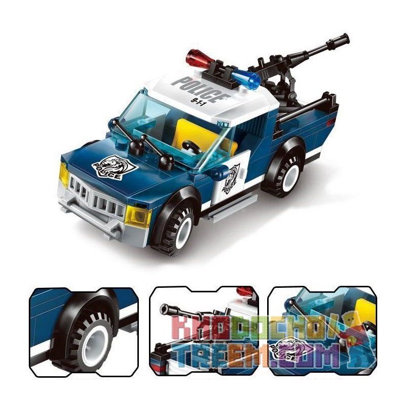 Enlighten 1907 Qman 1907 non  PHỤC KÍCH XE CẢNH SÁT BẰNG BOM BAY bộ đồ chơi xếp lắp ráp ghép mô hình Police POLICE BATTLE FORCE THE STRIKE 186 khối