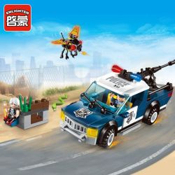 Enlighten 1907 Qman 1907 non  PHỤC KÍCH XE CẢNH SÁT BẰNG BOM BAY bộ đồ chơi xếp lắp ráp ghép mô hình Police POLICE BATTLE FORCE THE STRIKE 186 khối
