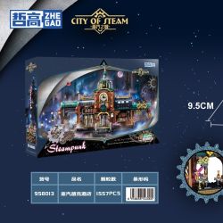 ZHEGAO 958013 Steampunk Xếp hình lắp ráp ghép mô hình Thành phố Steam: Quán bar Steampunk