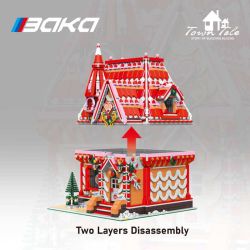 Baka Technology 33204 Strawberry Ice Workshop Xếp hình lắp ráp ghép mô hình Xưởng làm đá dâu