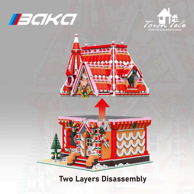 Baka Technology 33204 Strawberry Ice Workshop Xếp hình lắp ráp ghép mô hình Xưởng làm đá dâu