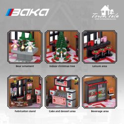 Baka Technology 33204 Strawberry Ice Workshop Xếp hình lắp ráp ghép mô hình Xưởng làm đá dâu