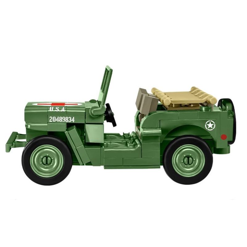 COBI 2295 Medical Willys MB Xếp hình lắp ráp ghép mô hình Xe Jeep quân y của quân đội Mỹ 1:35