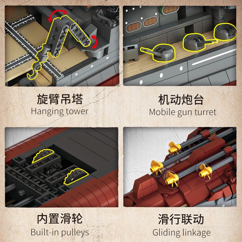 Forange FC4207 Queen Elizabeth Class Battleship Xếp hình lắp ráp ghép mô hình Battleship Elizabeth