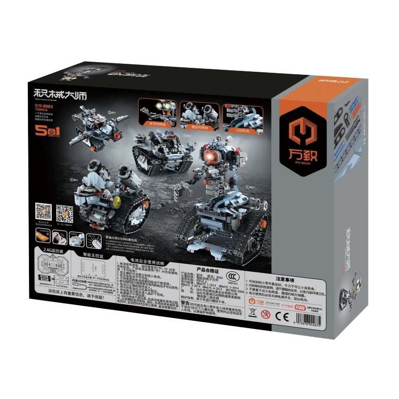 IM.Master QIHUI 8063 Xếp hình lắp ráp ghép mô hình Bậc thầy máy móc: Robot năm trong một