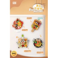 WANGE LIGAO Dr.Luck 8871 Xếp hình lắp ráp ghép mô hình Nhãn dán tủ lạnh thực phẩm: Nhãn dán tủ lạnh luộc Kanto