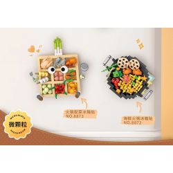 WANGE LIGAO Dr.Luck 8871 Xếp hình lắp ráp ghép mô hình Nhãn dán tủ lạnh thực phẩm: Nhãn dán tủ lạnh luộc Kanto