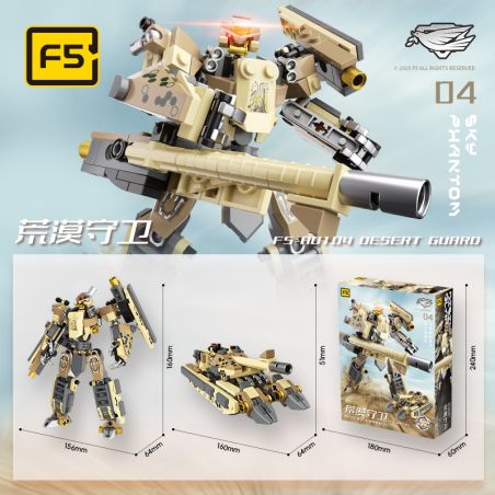 F5 F5-A0104 Xếp hình lắp ráp ghép mô hình Biến đổi bầu trời đầy sao: Xe tăng bảo vệ sa mạc chuyển đổi trực tiếp