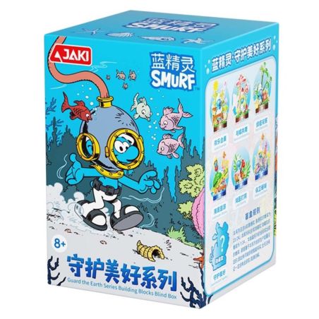 JAKI HK326 Xếp hình lắp ráp ghép mô hình Smurfs bảo vệ vẻ đẹp 7 Phong cách: Happy Consemble, Dancing With Butterfly, quan sát cây xanh, đi lang thang dưới biển, trục vớt hồ, bảo vệ san hô, bảo vệ vẻ đẹp